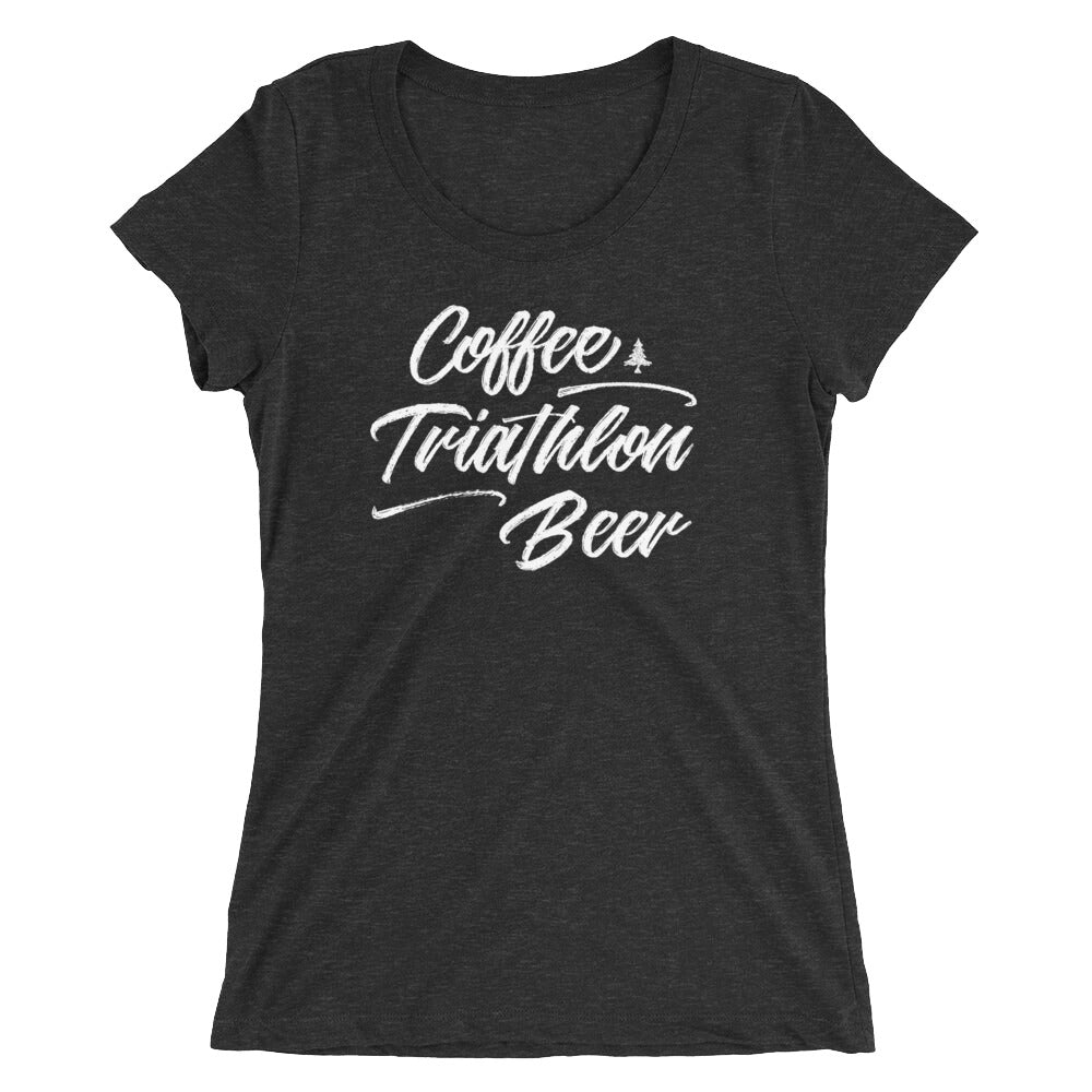 Coffee Triathlon Beer Tri-Blend Tee - Womens
